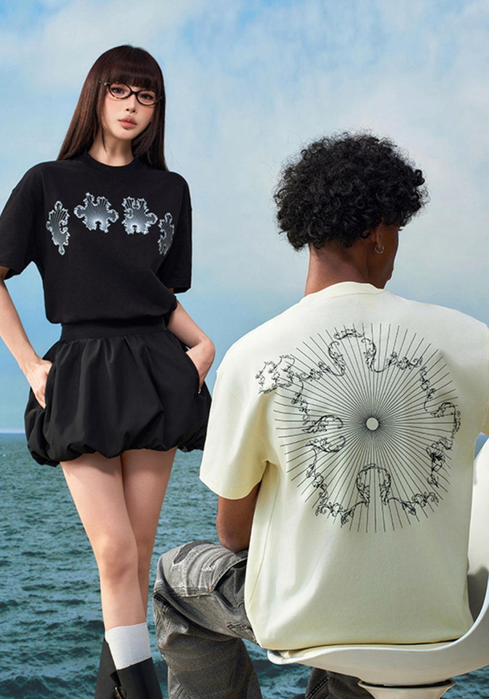 YADcrew丨YADcrew Baroque Mosaic Tee-White - PSYLOS 1, YADcrew丨YADcrew Baroque Mosaic Tee-White, T-Shirt, YADcrew•JAPAN, PSYLOS 1